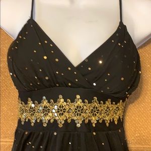 Taboo mini dress sparkle spaghetti strips